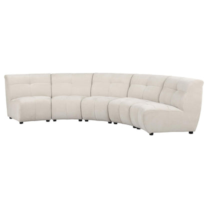 Charlotte 5-piece Upholstered Curved Modular Sectional Sofa Ivory - 551300-S5 - Bien Home Furniture &amp; Electronics