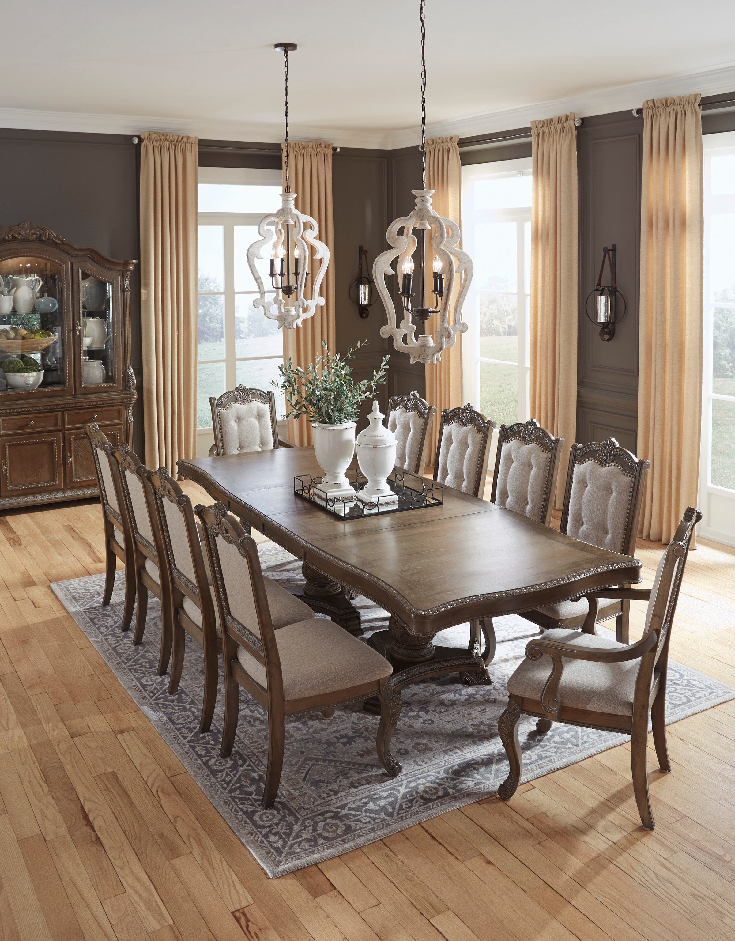 Charmond brown extendable dining room set new arrivals