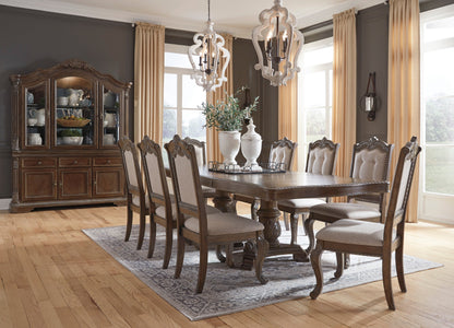 Charmond Brown Extendable Dining Set - SET | D803-55T | D803-55B | D803-01A | D803-01(4) - Bien Home Furniture &amp; Electronics