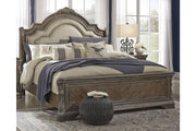 Charmond Brown Queen Upholstered Sleigh Bed - SET | B803-96 | B803-54 | B803-57 - Bien Home Furniture & Electronics