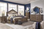Charmond Brown Upholstered Sleigh Bedroom Set - SET | B803-54 | B803-57 | B803-96 | B803-92 | B803-46 - Bien Home Furniture & Electronics