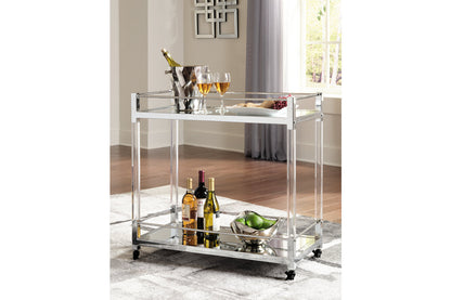 Chaseton Clear/Silver Finish Bar Cart - A4000501 - Bien Home Furniture &amp; Electronics