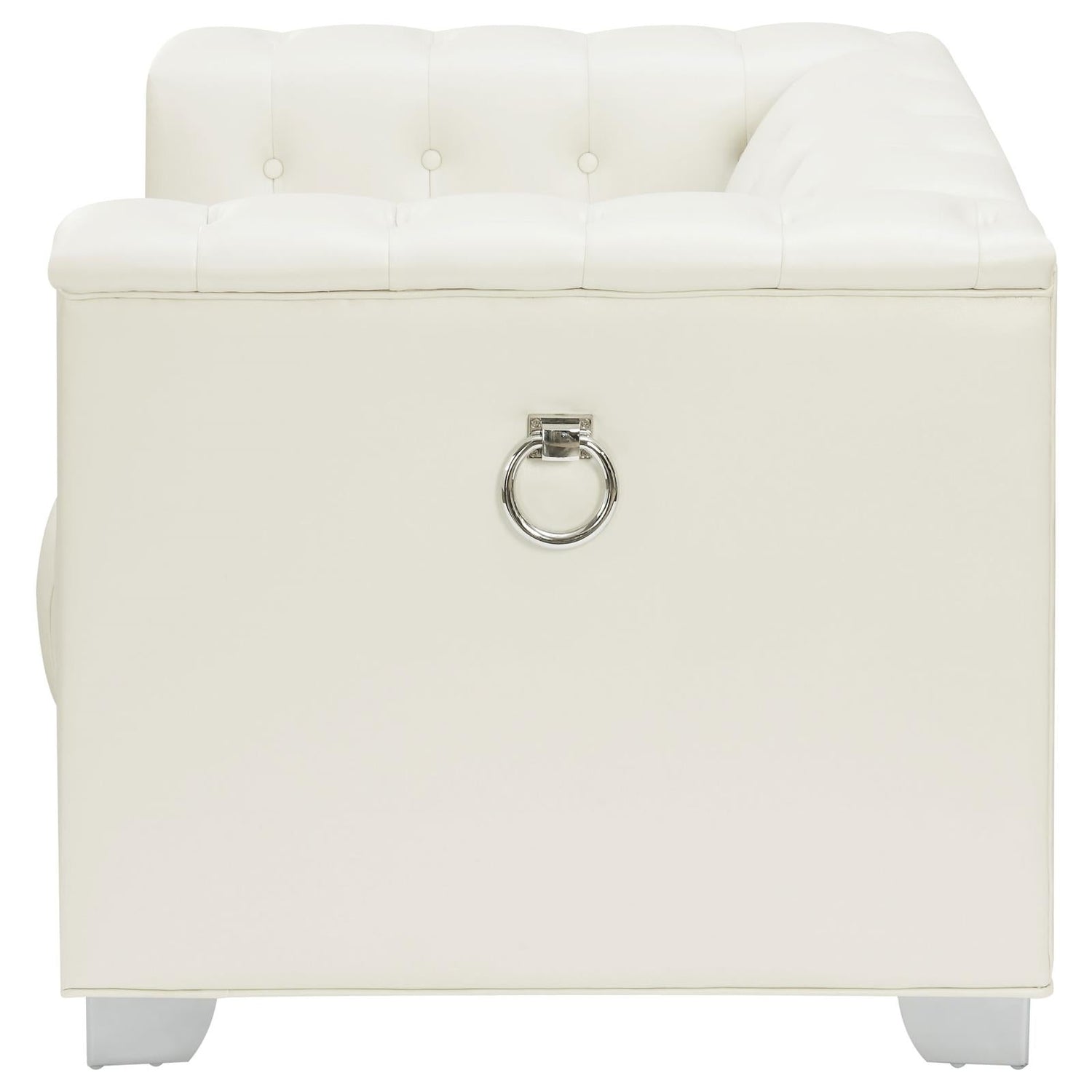 Chaviano Pearl White Tufted Upholstered Chair - 505393 - Bien Home Furniture &amp; Electronics