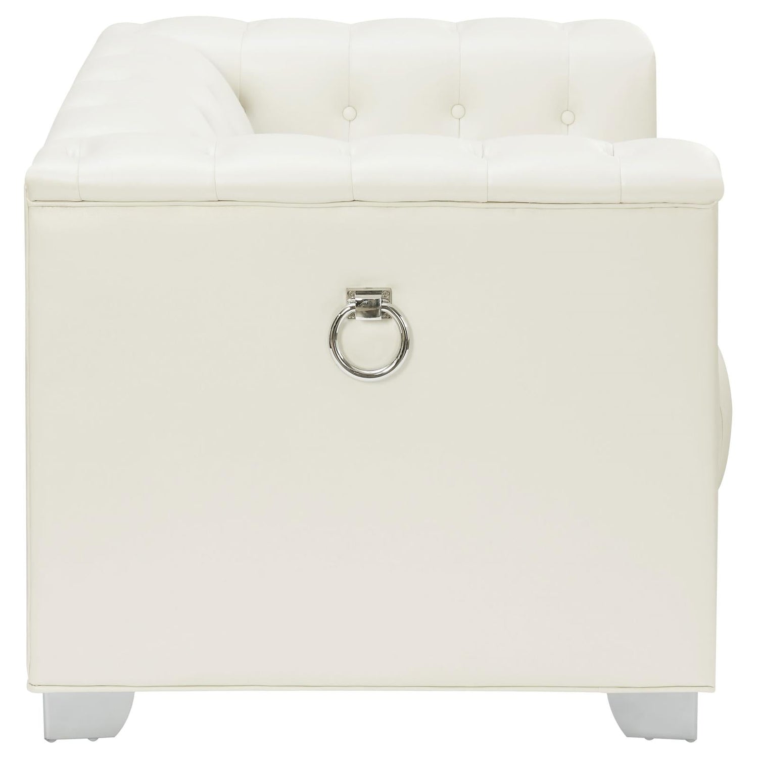 Chaviano Pearl White Tufted Upholstered Chair - 505393 - Bien Home Furniture &amp; Electronics