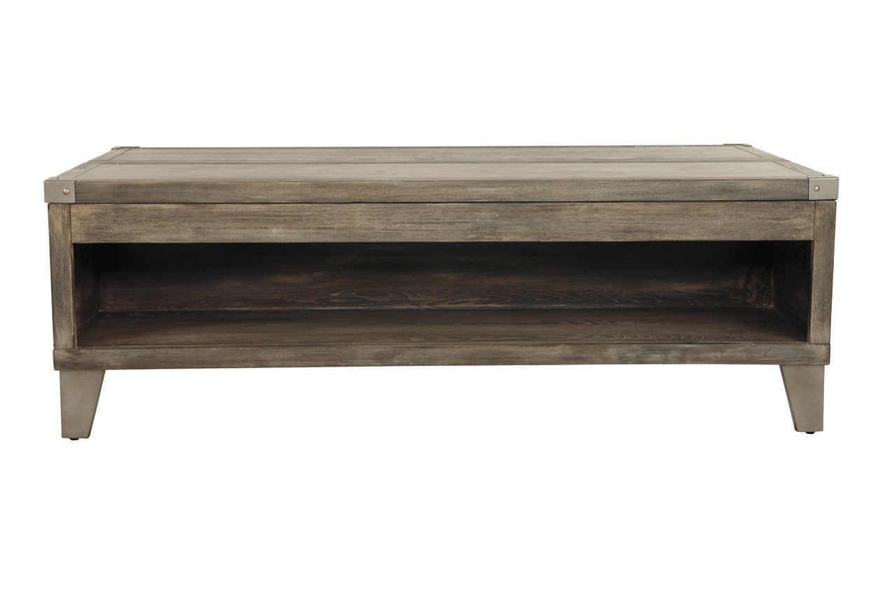 Chazney Rustic Brown Coffee Table with Lift Top - T904-9 - Bien Home Furniture &amp; Electronics
