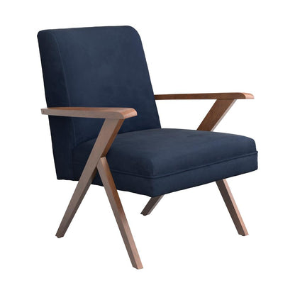 Cheryl Dark Blue/Walnut Wooden Arms Accent Chair - 905415 - Bien Home Furniture &amp; Electronics