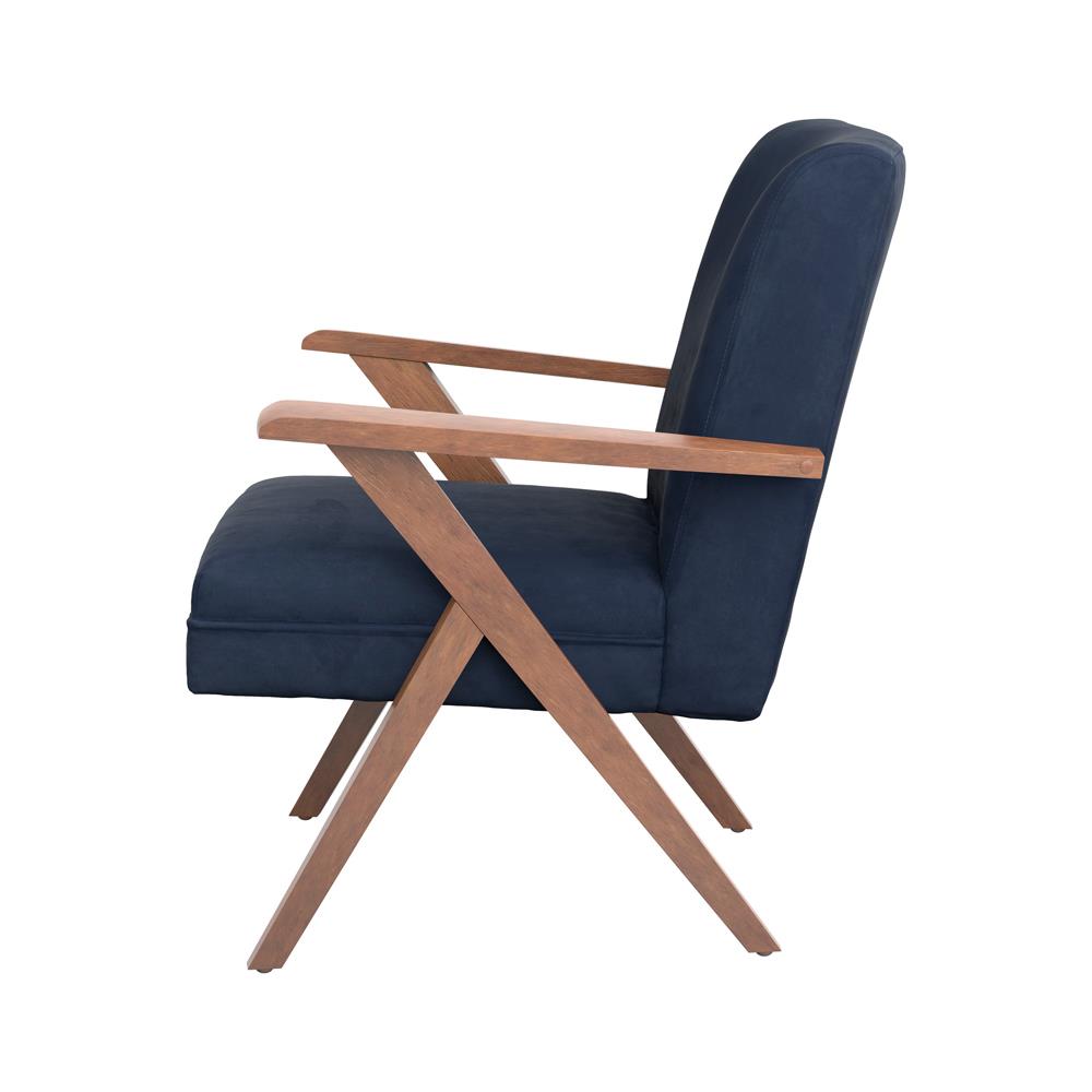 Cheryl Dark Blue/Walnut Wooden Arms Accent Chair - 905415 - Bien Home Furniture &amp; Electronics
