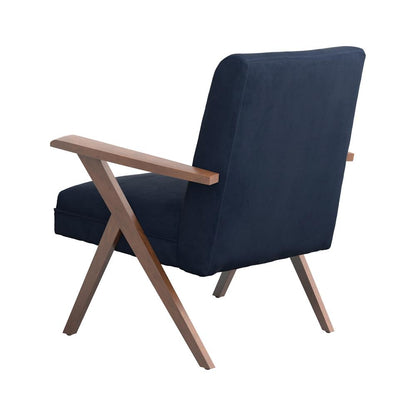 Cheryl Dark Blue/Walnut Wooden Arms Accent Chair - 905415 - Bien Home Furniture &amp; Electronics