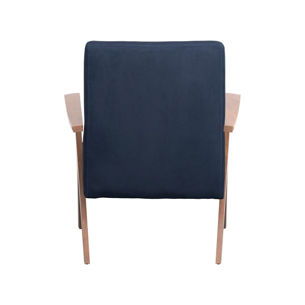 Cheryl Dark Blue/Walnut Wooden Arms Accent Chair - 905415 - Bien Home Furniture &amp; Electronics