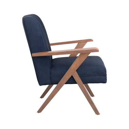 Cheryl Dark Blue/Walnut Wooden Arms Accent Chair - 905415 - Bien Home Furniture &amp; Electronics