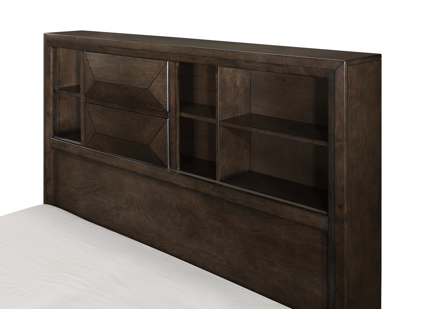 Chesky King Bookcase Storage Platform Bed - SET | 1753K-1 | 1753-3 | 1753K-DW - Bien Home Furniture &amp; Electronics
