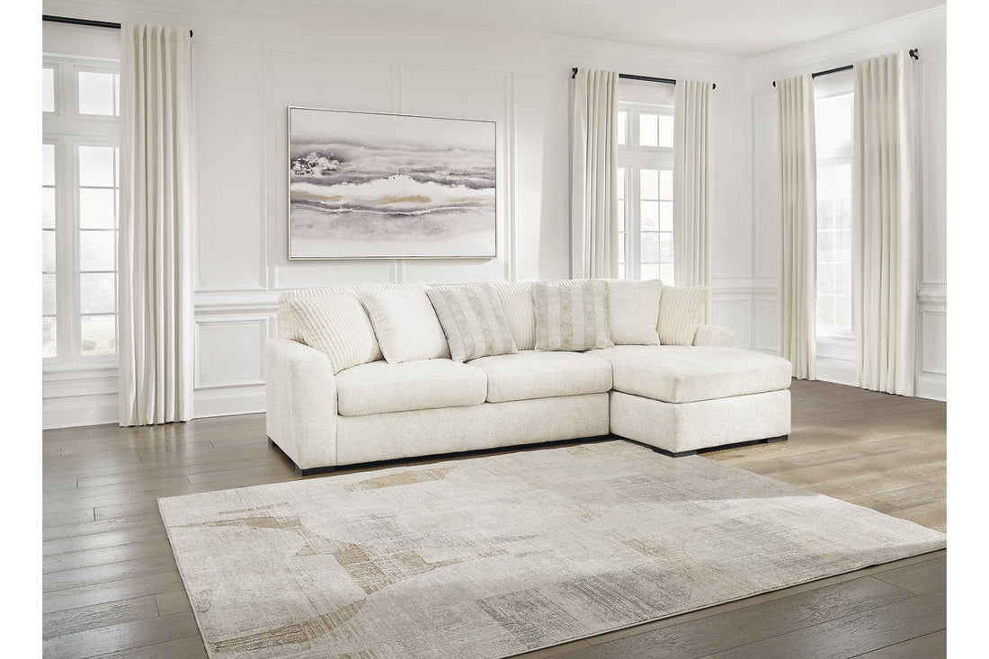 Chessington Ivory 2-Piece RAF Chaise Sectional - SET | 6190417 | 6190466 - Bien Home Furniture &amp; Electronics