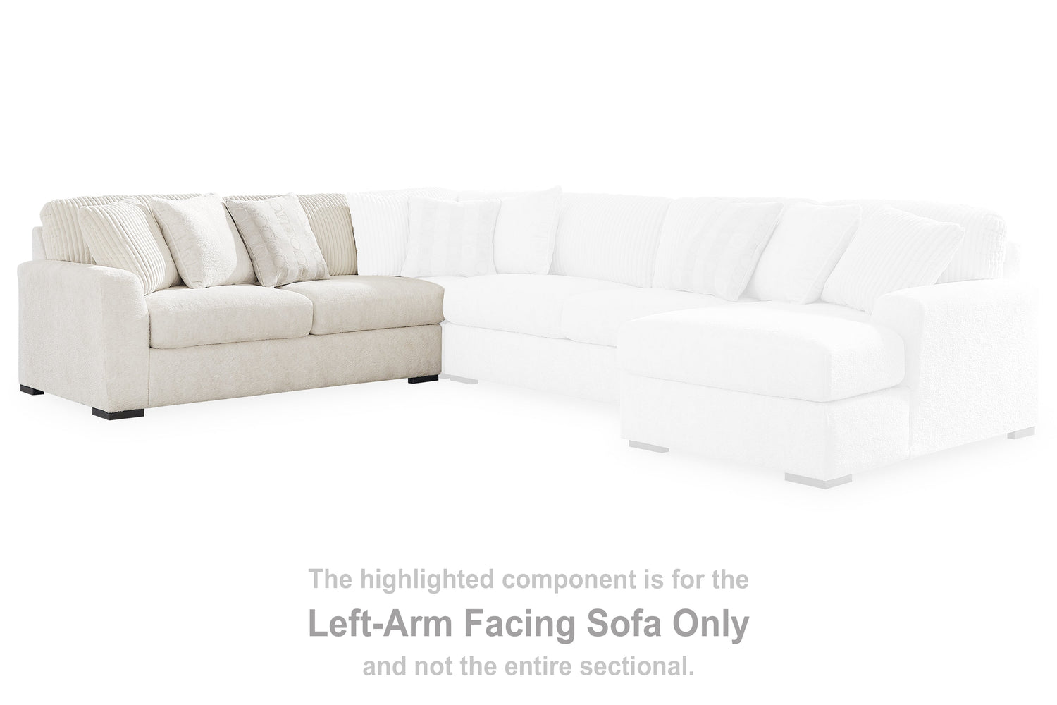 Chessington Ivory Left-Arm Facing Sofa - 6190466 - Bien Home Furniture &amp; Electronics