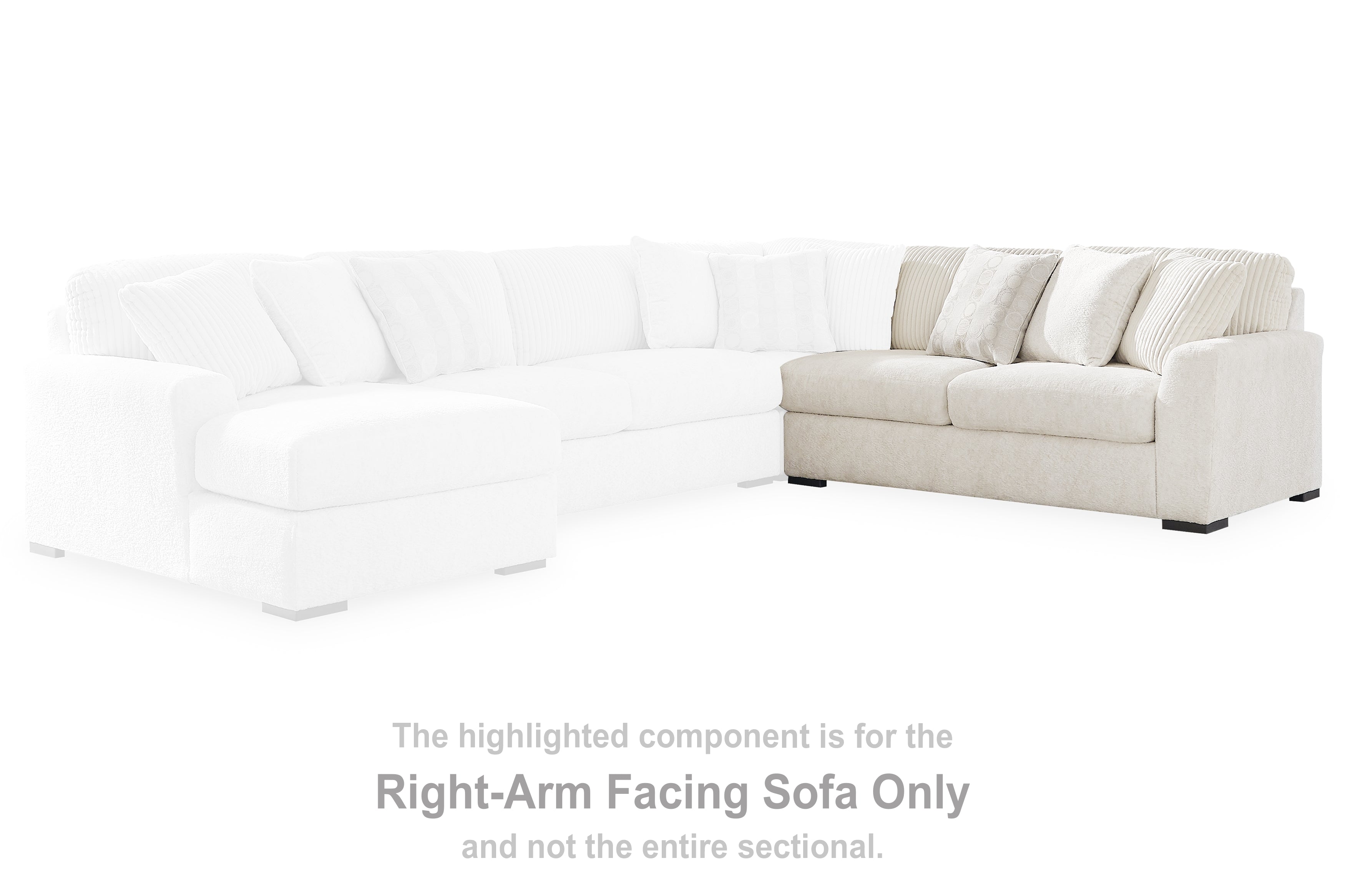 Chessington Ivory Right-Arm Facing Sofa - 6190467 - Bien Home Furniture &amp; Electronics