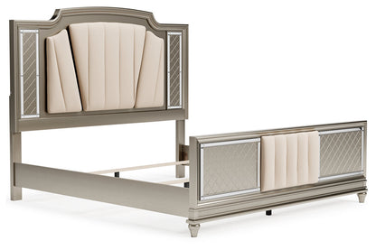 Chevanna Platinum King Upholstered Panel Bed - SET | B744-56 | B744-58 | B744-97 - Bien Home Furniture &amp; Electronics