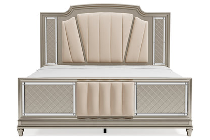 Chevanna Platinum King Upholstered Panel Bed - SET | B744-56 | B744-58 | B744-97 - Bien Home Furniture &amp; Electronics