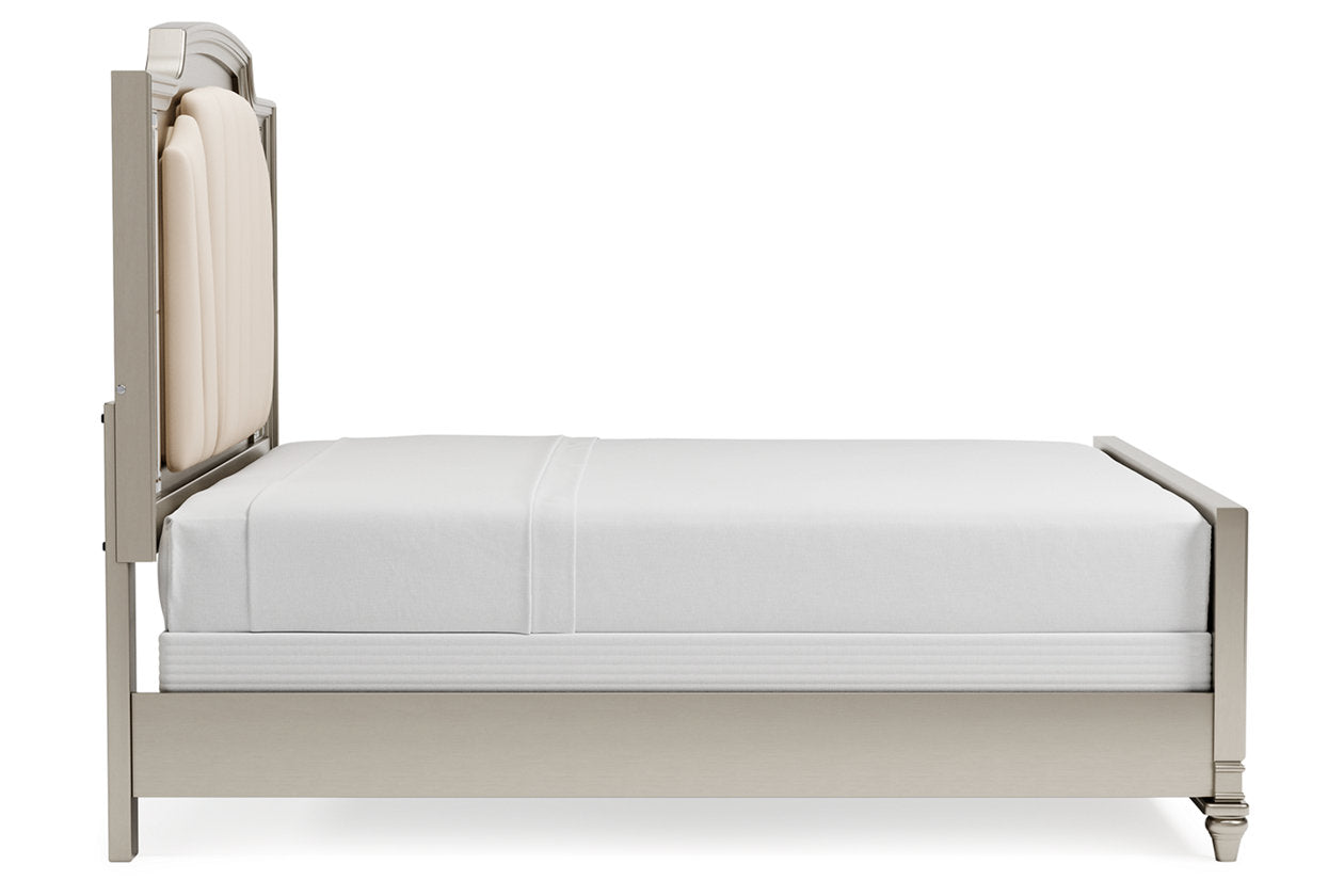 Chevanna Platinum King Upholstered Panel Bed - SET | B744-56 | B744-58 | B744-97 - Bien Home Furniture &amp; Electronics