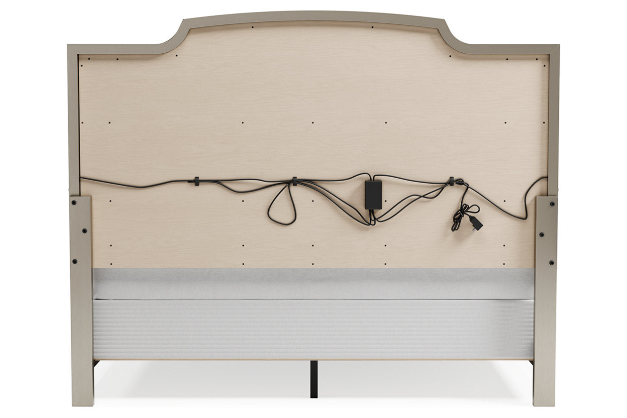 Chevanna Platinum King Upholstered Panel Bed - SET | B744-56 | B744-58 | B744-97 - Bien Home Furniture &amp; Electronics