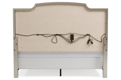 Chevanna Platinum King Upholstered Panel Bed - SET | B744-56 | B744-58 | B744-97 - Bien Home Furniture &amp; Electronics