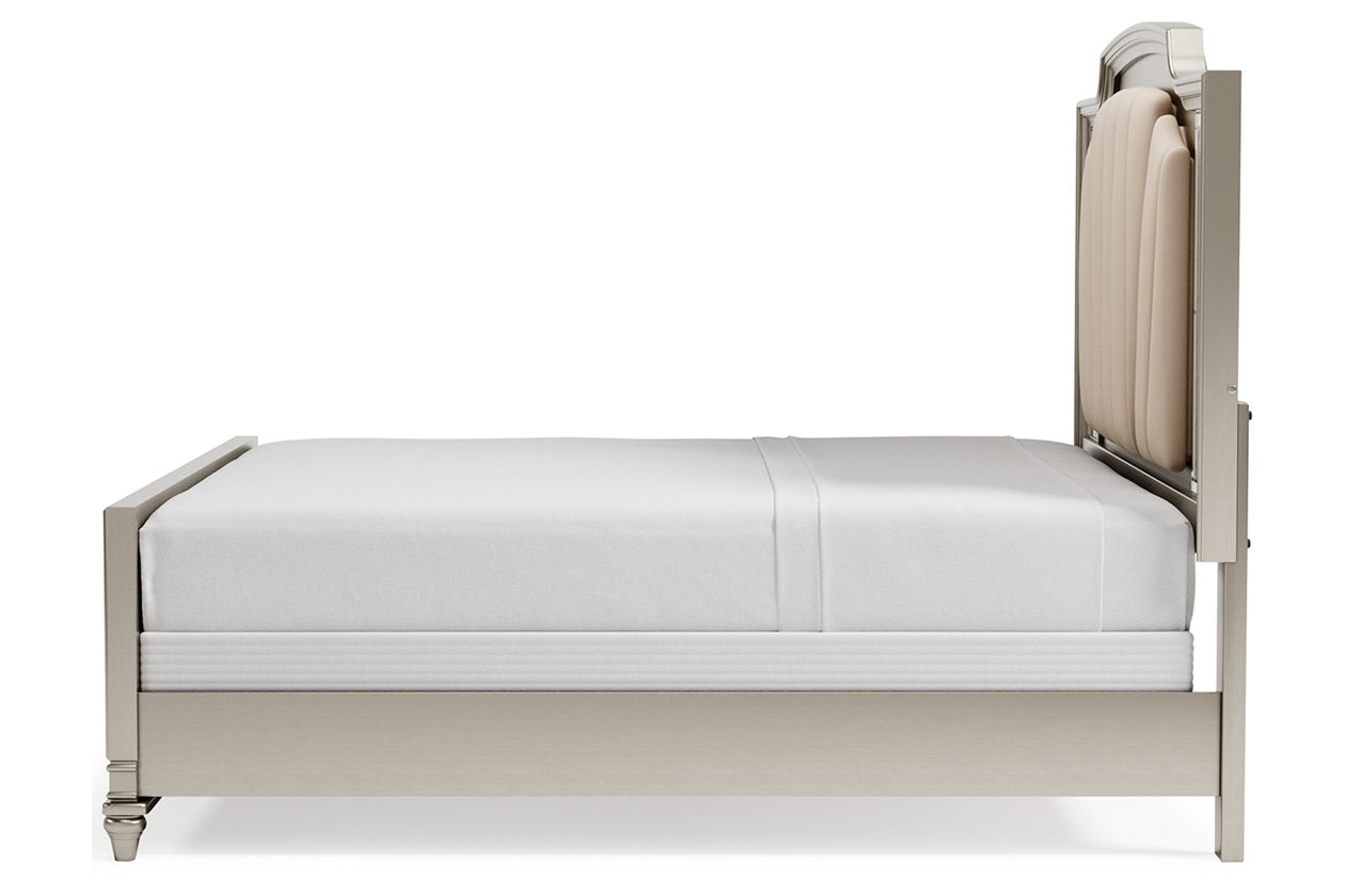 Chevanna Platinum King Upholstered Panel Bed - SET | B744-56 | B744-58 | B744-97 - Bien Home Furniture &amp; Electronics