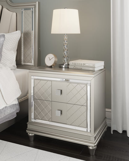 Chevanna Platinum LED Upholstered Panel Bedroom Set - SET | B744-54 | B744-57 | B744-96 | B744-92 | B744-46 - Bien Home Furniture &amp; Electronics