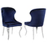 Cheyanne Upholstered Wingback Side Chair with Nailhead Trim Chrome and Ink Blue (Set of 2) - 190745 - Bien Home Furniture & Electronics