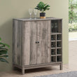 Cheyenne Weathered Acacia 2-Door Wine Cabinet with Stemware Rack - 183600 - Bien Home Furniture & Electronics