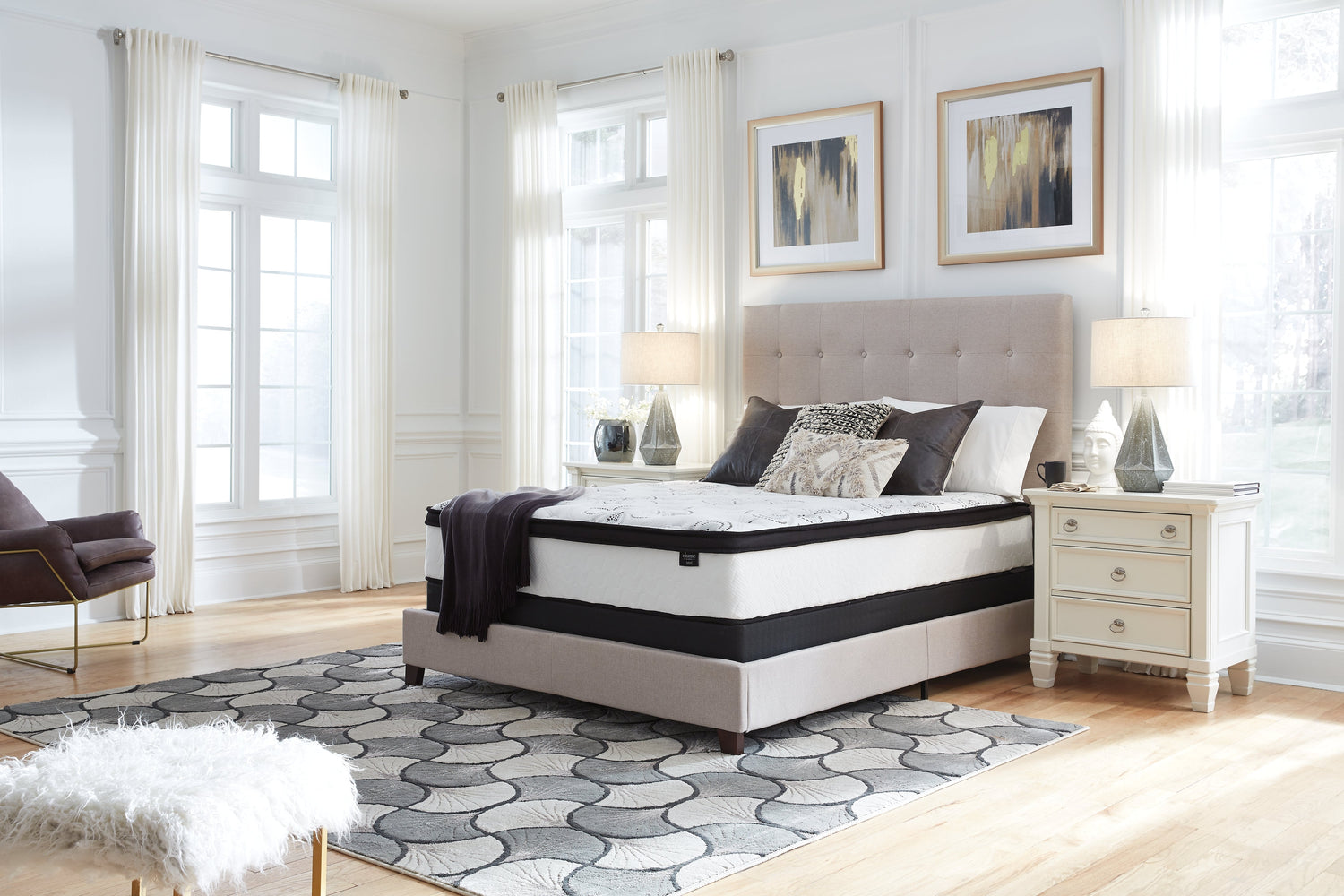 Chime 12 Inch Hybrid White California King Mattress in a Box - M69751 - Bien Home Furniture &amp; Electronics