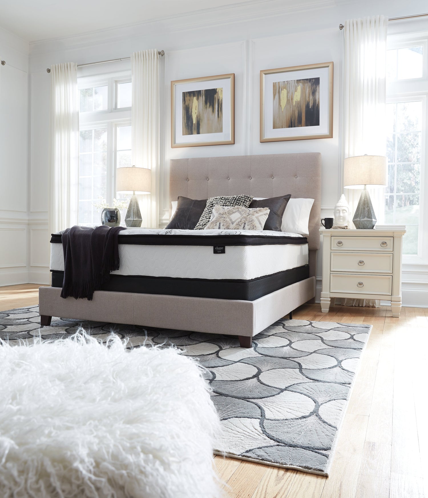 Chime 12 Inch Hybrid White California King Mattress in a Box - M69751 - Bien Home Furniture &amp; Electronics
