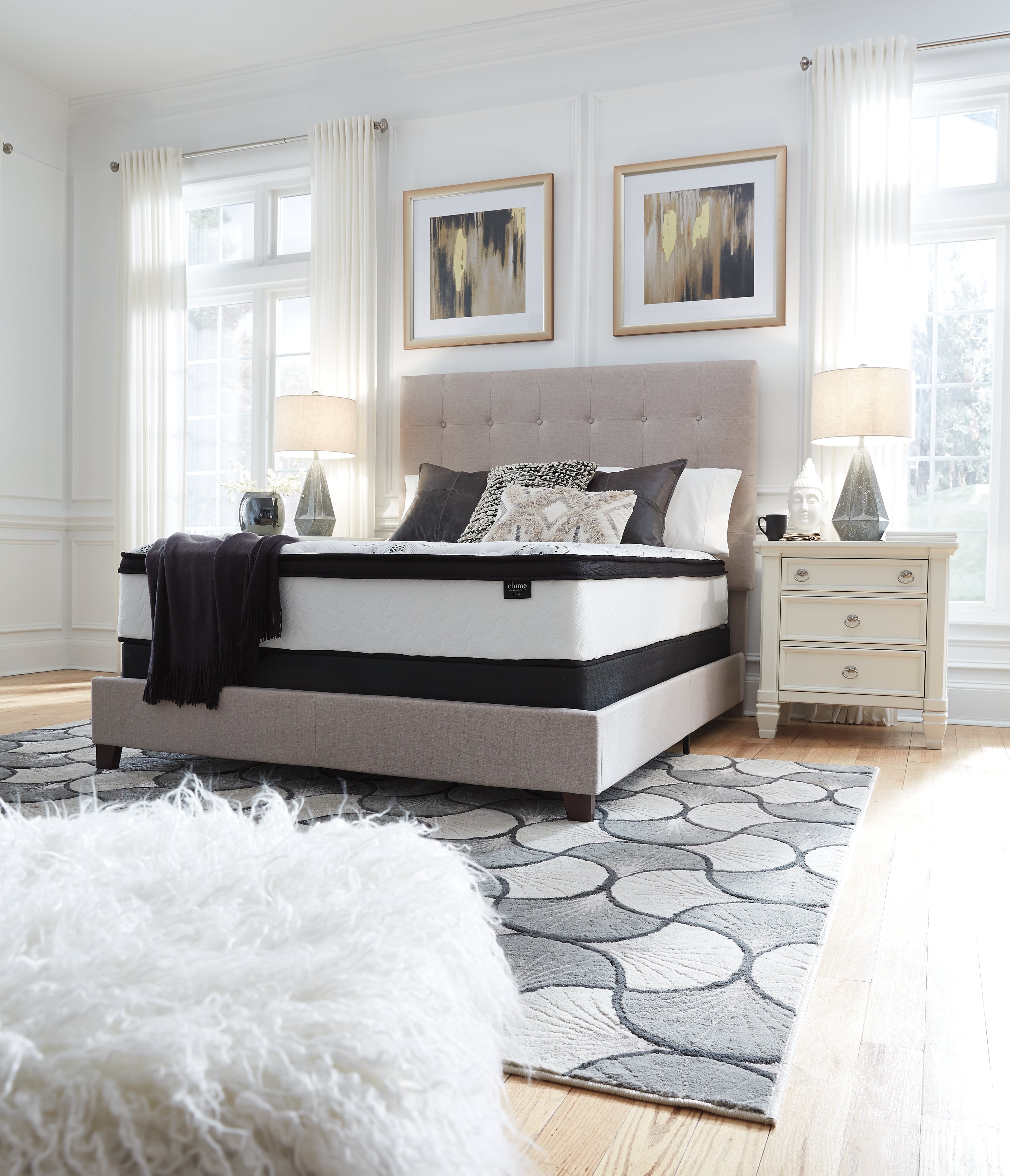 Chime 12 Inch Hybrid White California King Mattress in a Box - M69751 - Bien Home Furniture &amp; Electronics