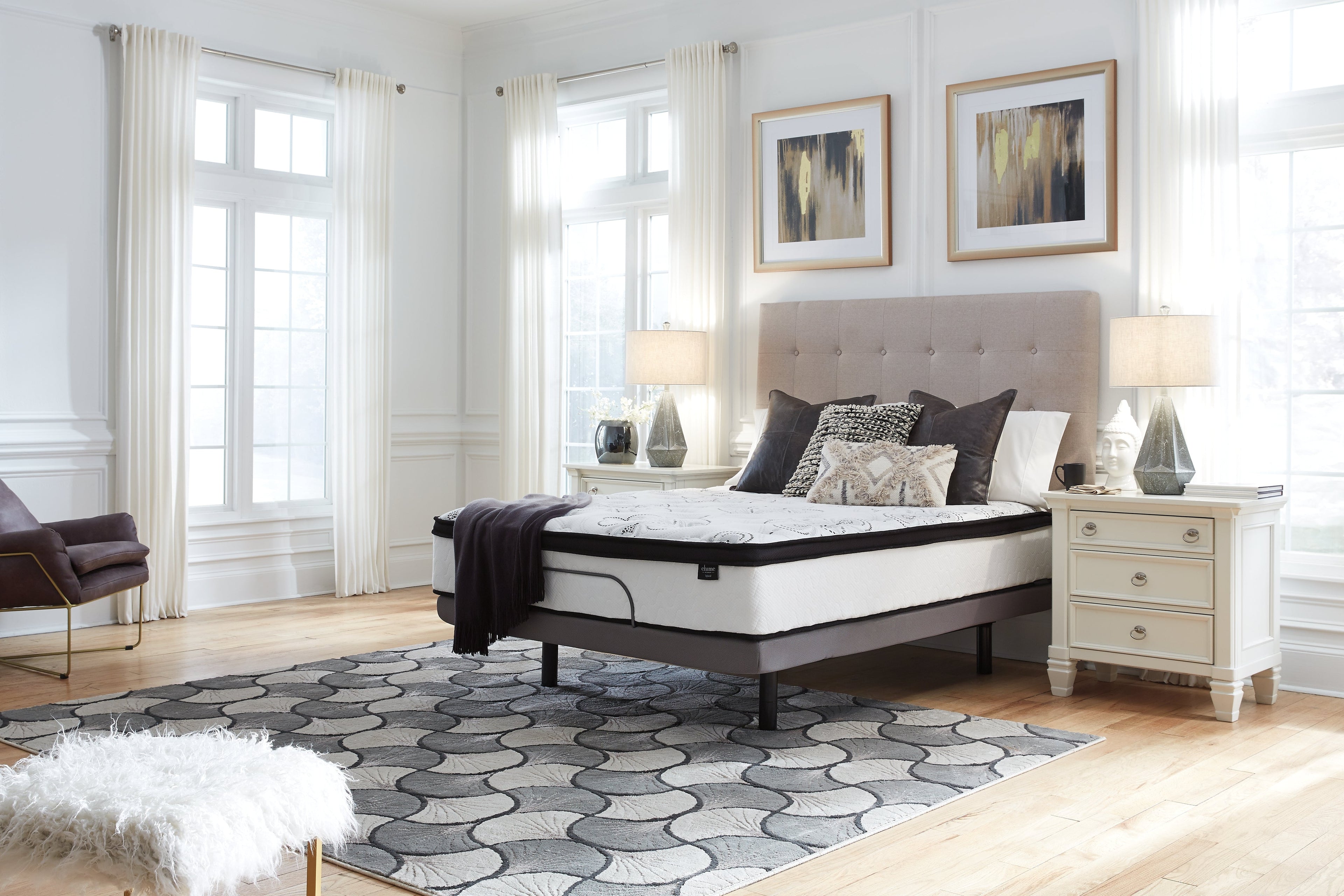 Chime 12 Inch Hybrid White California King Mattress in a Box - M69751 - Bien Home Furniture &amp; Electronics