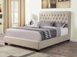 Chloe Tufted Upholstered California King Bed Oatmeal - 300007KW - Bien Home Furniture & Electronics