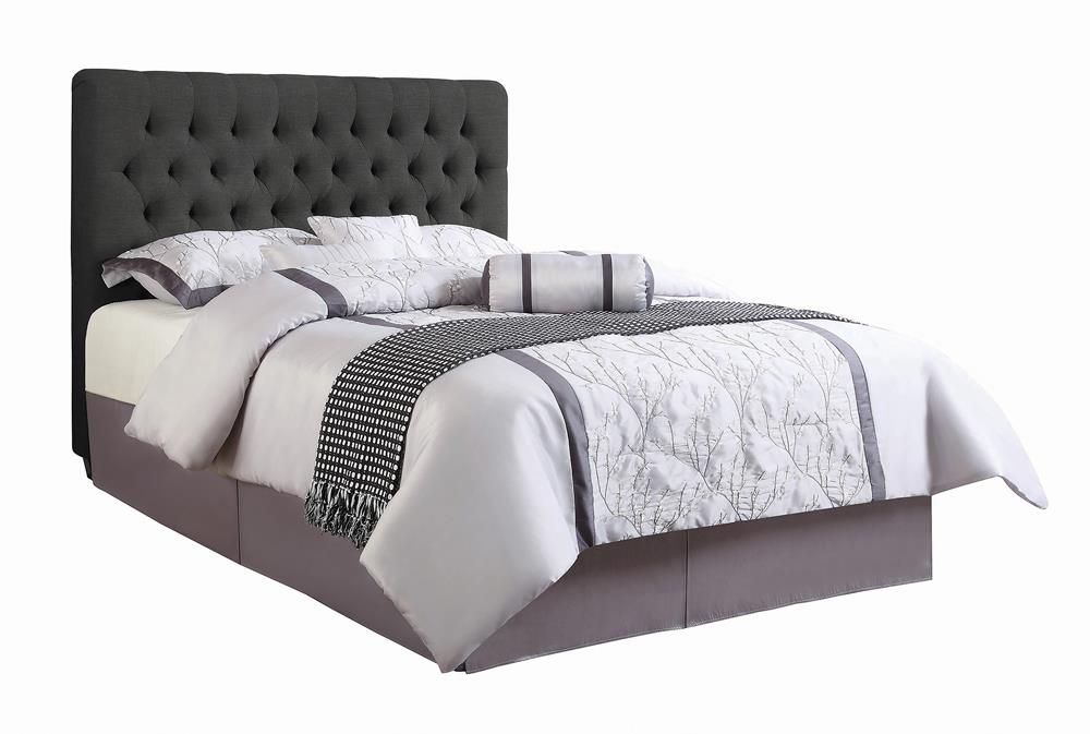 Chloe Tufted Upholstered Eastern King Bed Charcoal - 300529KE - Bien Home Furniture &amp; Electronics