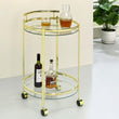 Chrissy Brass Round Glass Bar Cart - 181366 - Bien Home Furniture & Electronics