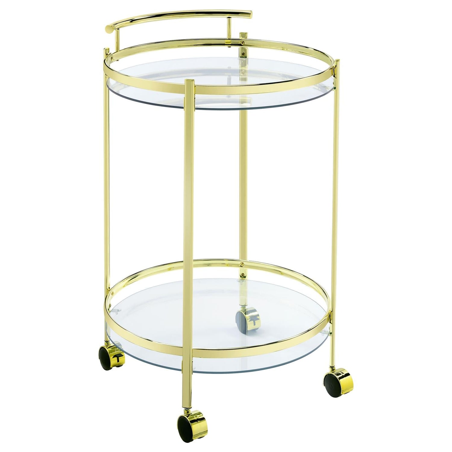 Chrissy Brass Round Glass Bar Cart - 181366 - Bien Home Furniture &amp; Electronics