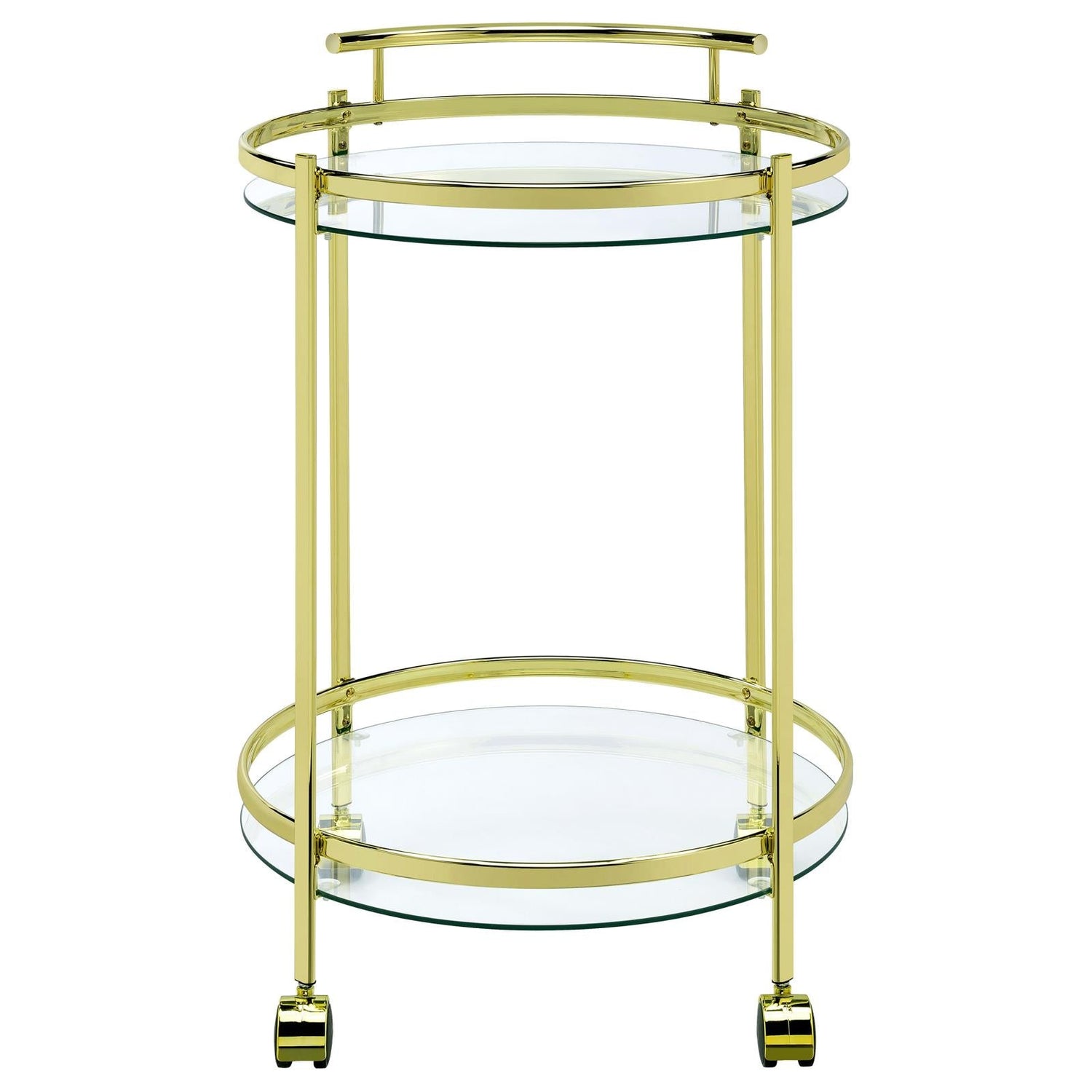 Chrissy Brass Round Glass Bar Cart - 181366 - Bien Home Furniture &amp; Electronics