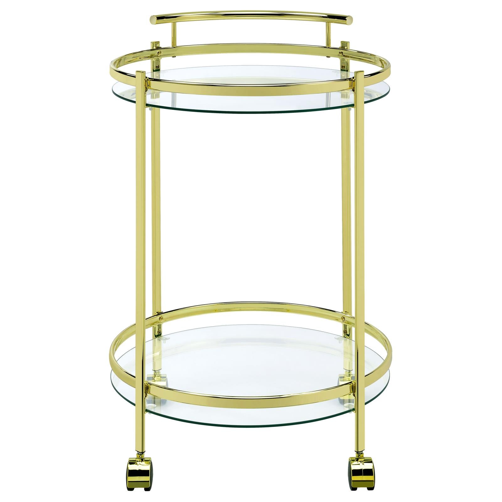 Chrissy Brass Round Glass Bar Cart - 181366 - Bien Home Furniture &amp; Electronics