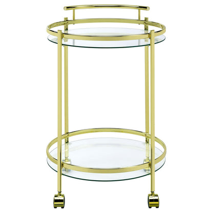 Chrissy Brass Round Glass Bar Cart - 181366 - Bien Home Furniture &amp; Electronics