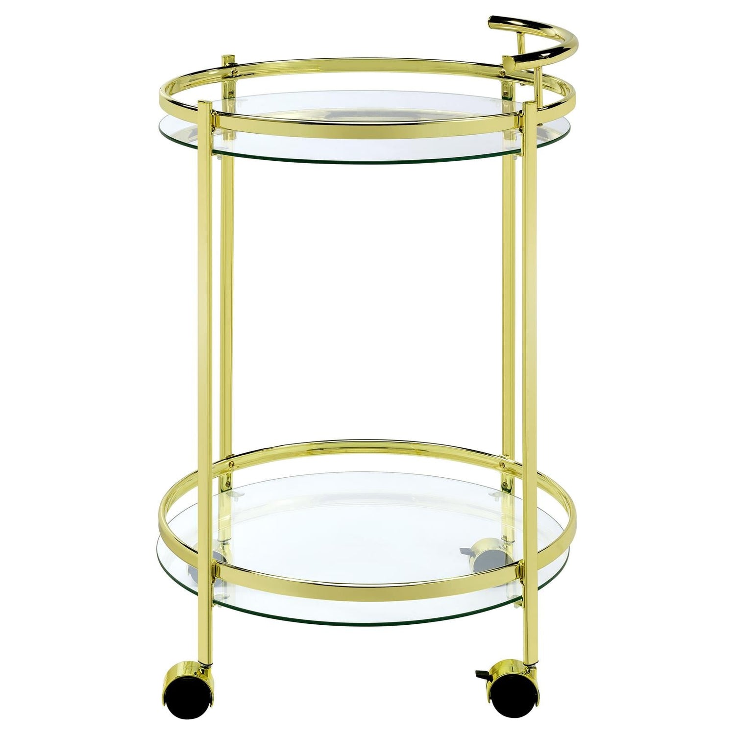 Chrissy Brass Round Glass Bar Cart - 181366 - Bien Home Furniture &amp; Electronics