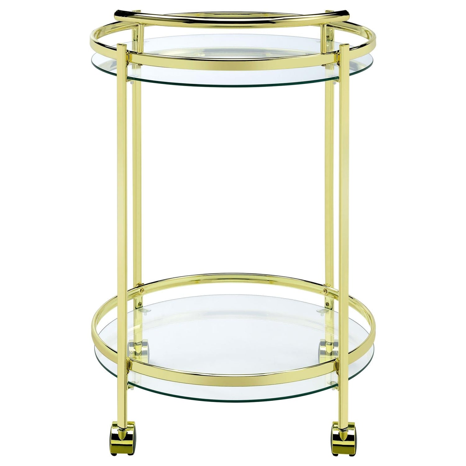 Chrissy Brass Round Glass Bar Cart - 181366 - Bien Home Furniture &amp; Electronics