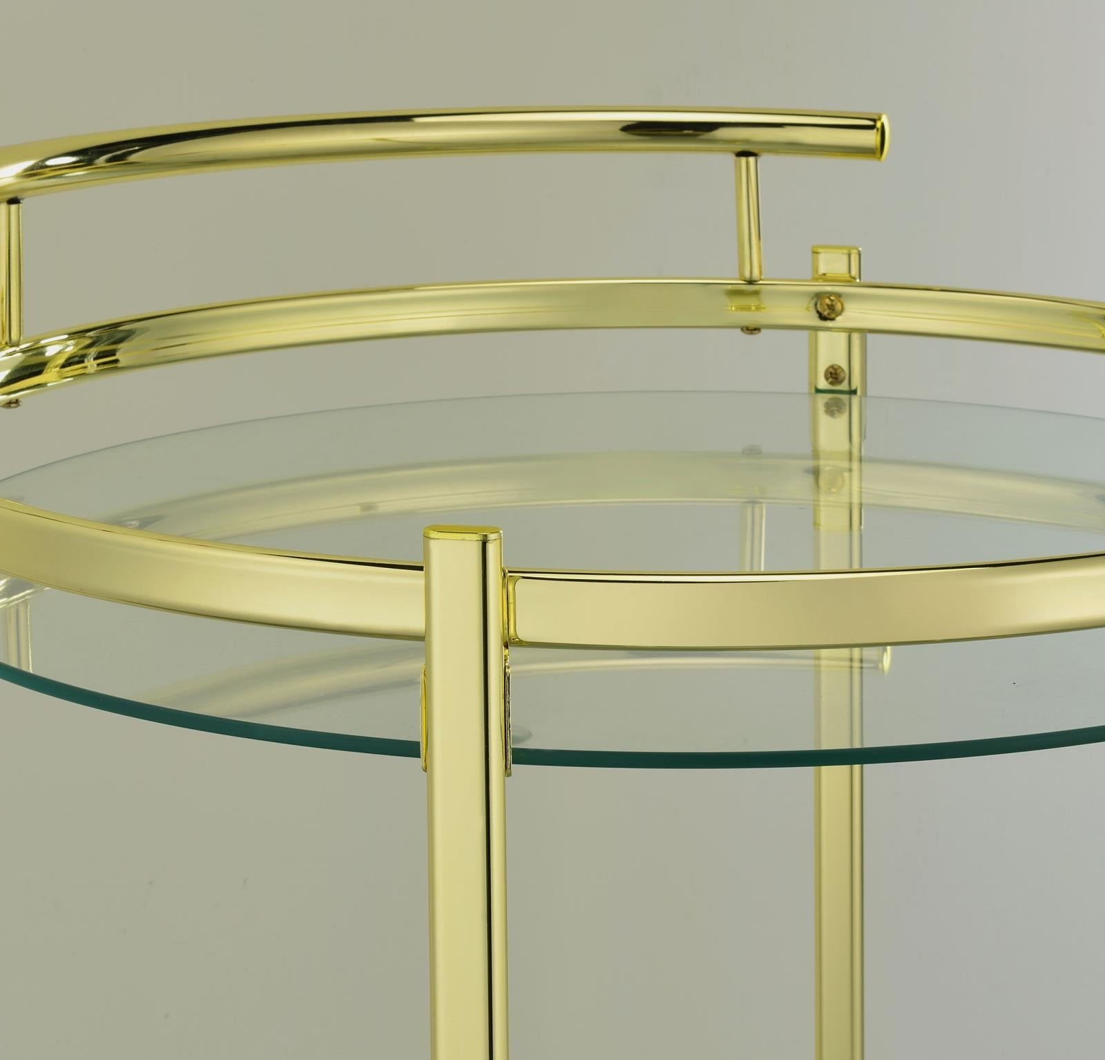 Chrissy Brass Round Glass Bar Cart - 181366 - Bien Home Furniture &amp; Electronics