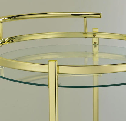 Chrissy Brass Round Glass Bar Cart - 181366 - Bien Home Furniture &amp; Electronics