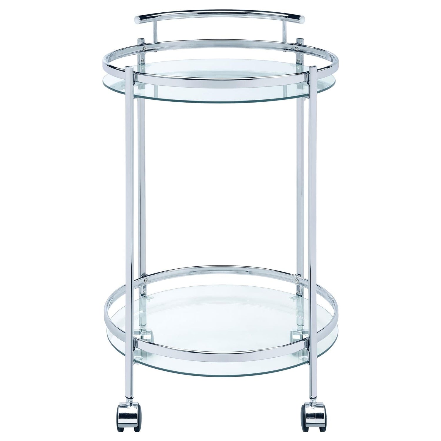 Chrissy Chrome Round Glass Bar Cart - 181367 - Bien Home Furniture &amp; Electronics