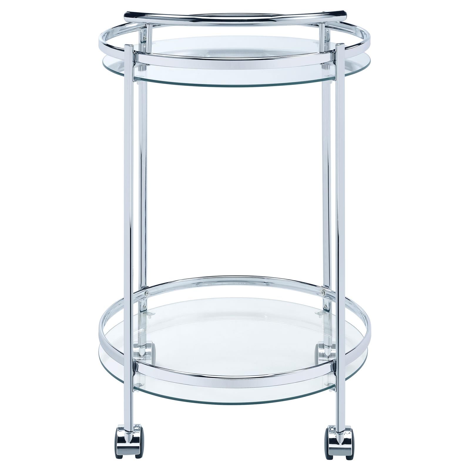 Chrissy Chrome Round Glass Bar Cart - 181367 - Bien Home Furniture &amp; Electronics