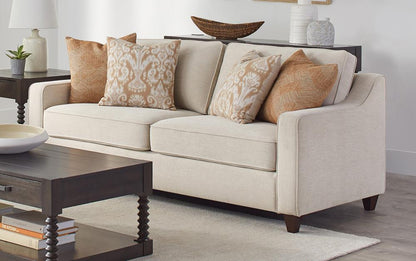Christine Upholstered Cushion Back Sofa Beige - 552061 - Bien Home Furniture &amp; Electronics