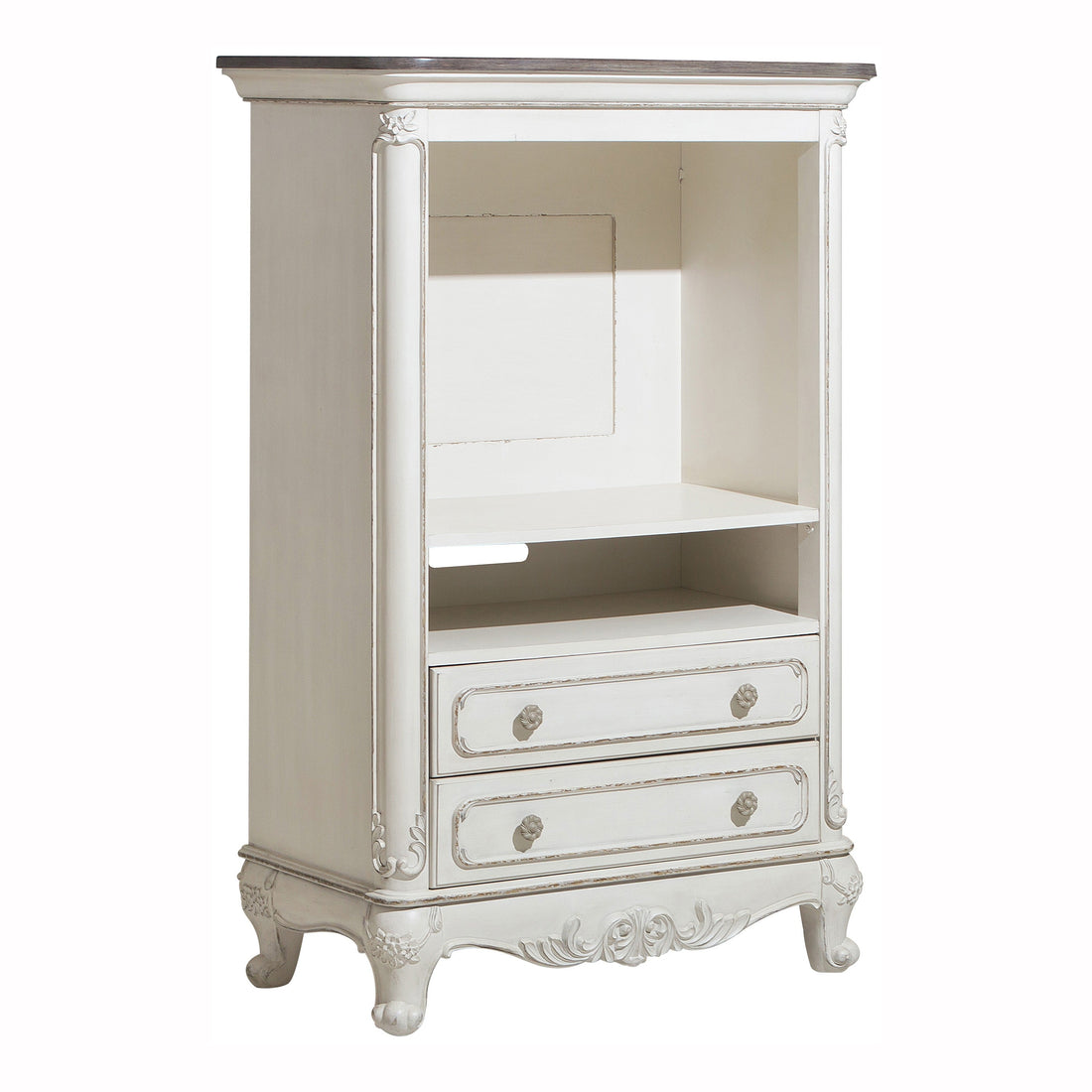 Cinderella Antique White Armoire - 1386NW-7 - Bien Home Furniture &amp; Electronics