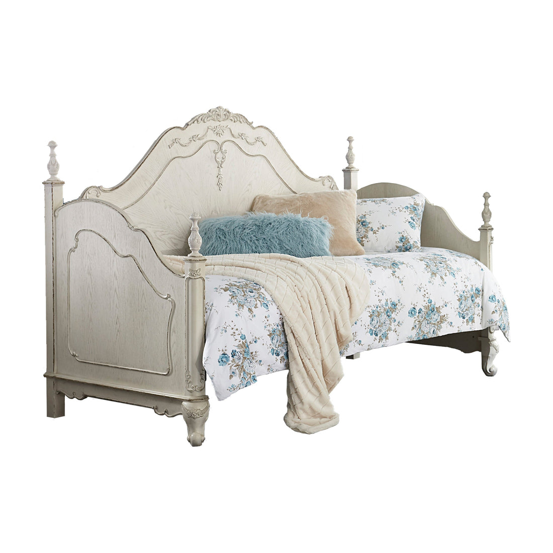 Cinderella Antique White Daybed - SET | 1386DNW | 1386DNW-1 - Bien Home Furniture &amp; Electronics