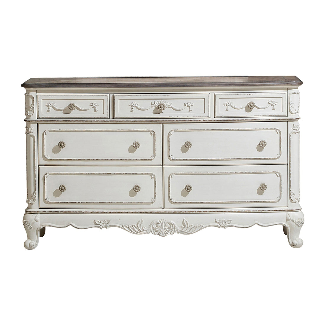 Cinderella Antique White Dresser - 1386NW-5 - Bien Home Furniture &amp; Electronics