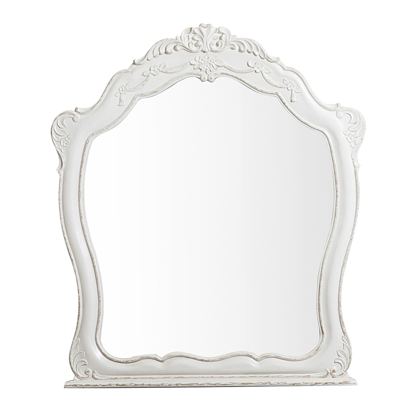 Cinderella Antique White Mirror (Mirror Only) - 1386NW-6 - Bien Home Furniture &amp; Electronics