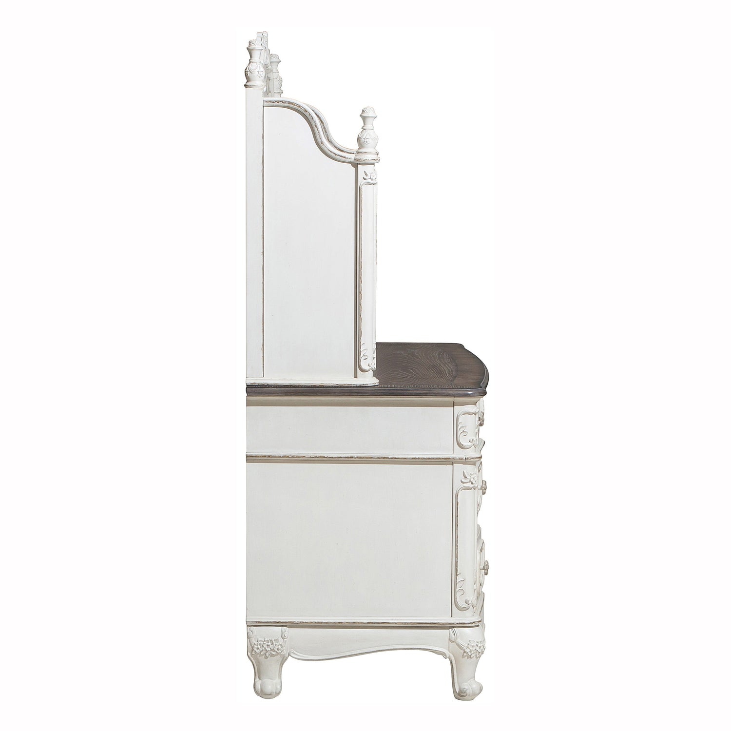 Cinderella Antique White Writing Desk with Hutch - SET | 1386NW-10 | 1386NW-11 - Bien Home Furniture &amp; Electronics